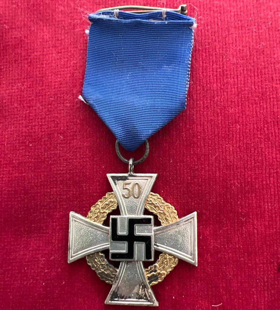 Nazi Germany, 50 Years Faithful Service Cross, civil, gilt worn in places, scarce