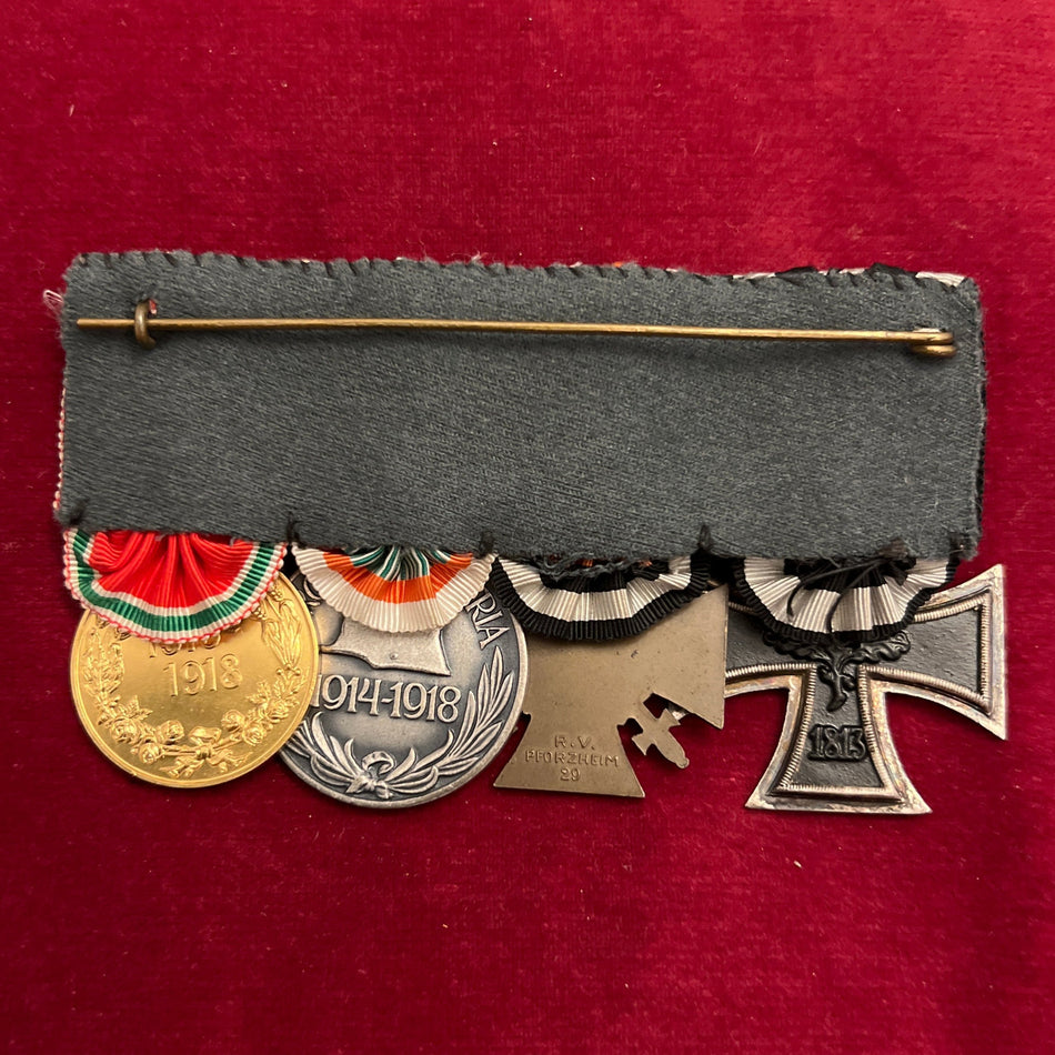 Germany, WW1 group of 4: Iron Cross 1914-18, Cross of Honour 1914-18, Hungary War Service Medal 1914-18 & Bulgarian War Service Medal 1914-18