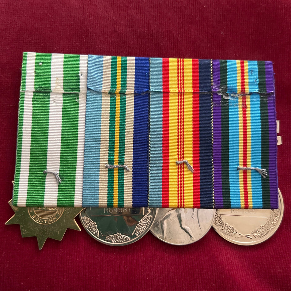 Australian group of 4 to R.64987 W. T. Harvey, Australian Active Service Medal 1945–1975, Vietnam bar, named Vietnam Service Medal, Australian Service Medal 1945–1975, FESR bar, & Vietnam Campaign Medal, 1960- bar, an interesting group