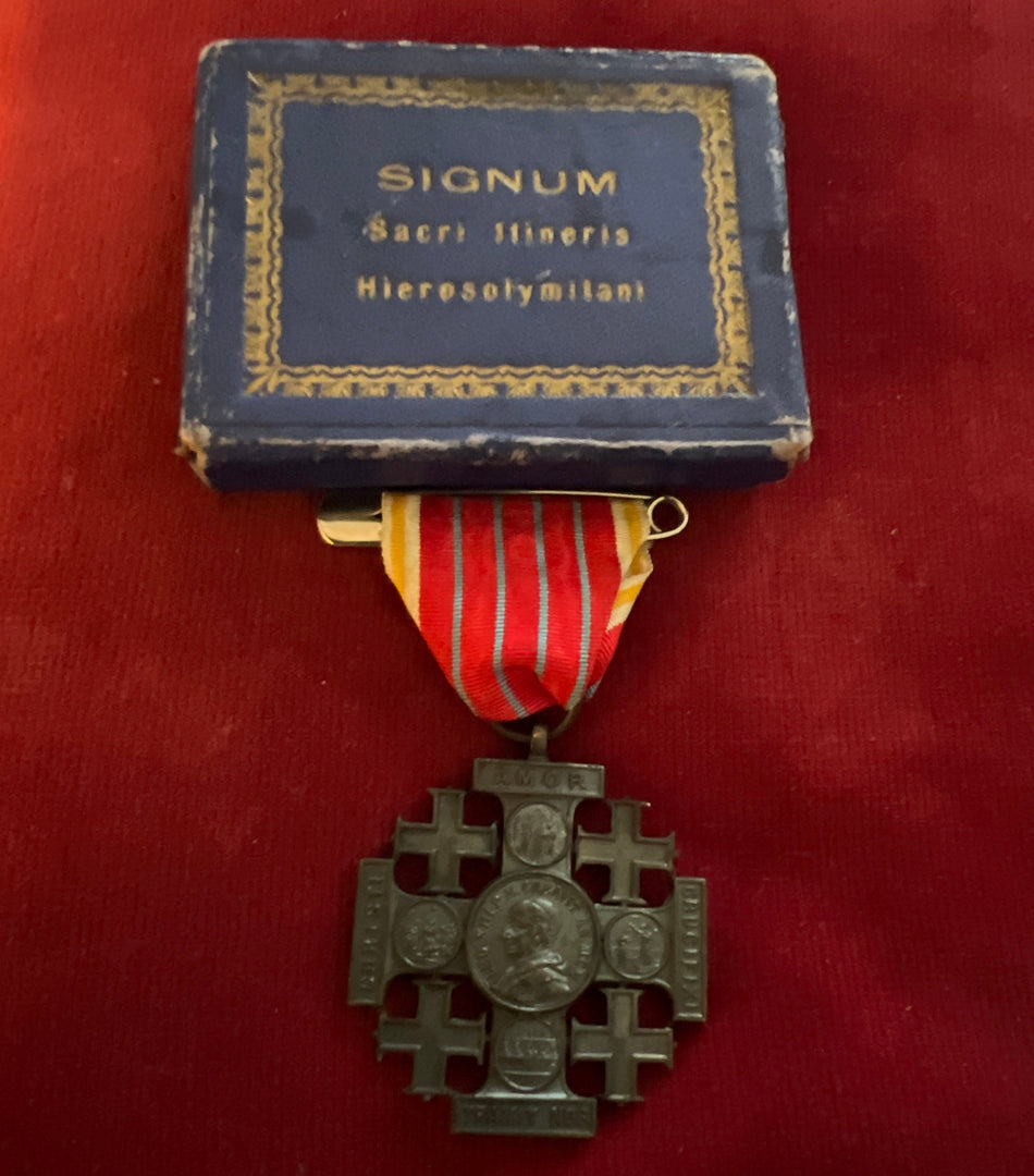 Vatican, Jerusalem Pilgrim's Cross, Leo XIII, bronze, in original case