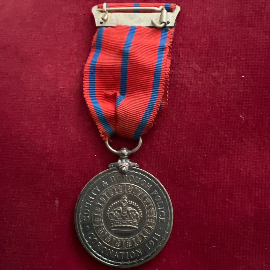 King George V County and Borough Police Coronation Medal, 1911, to Police Sergeant H. Potts, Manchester Police