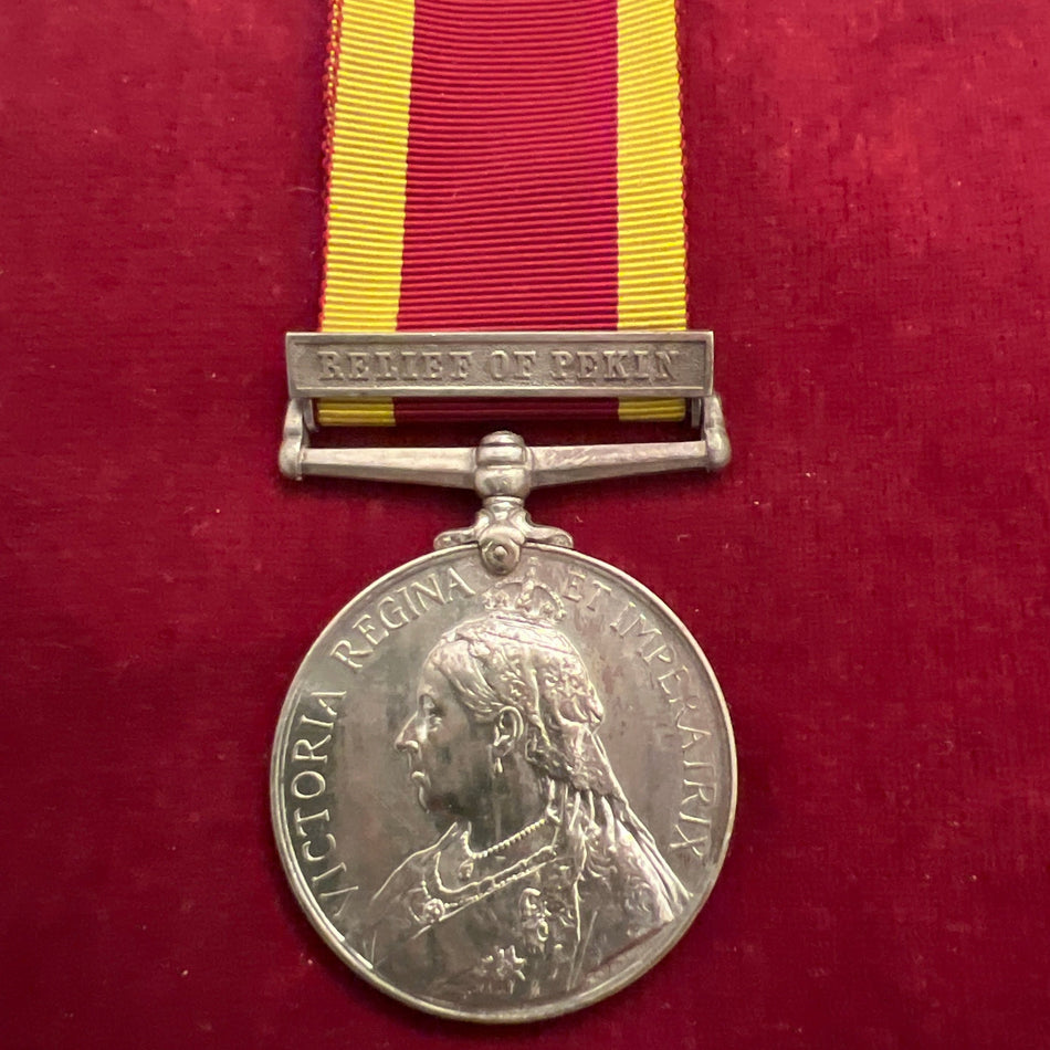 China Medal, Relief of Pekin bar, to Private E. Hoffman Cox, Tientsin Volunteers