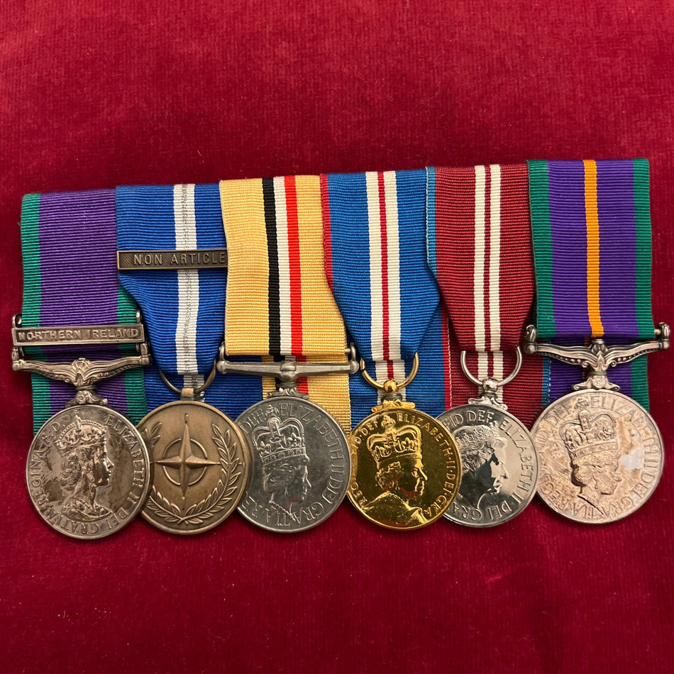 Modern group of 6 to Corporal Stephen Paul Black, Army Air Corps, served from Private 12th December 1989-2014, with full service record showing history