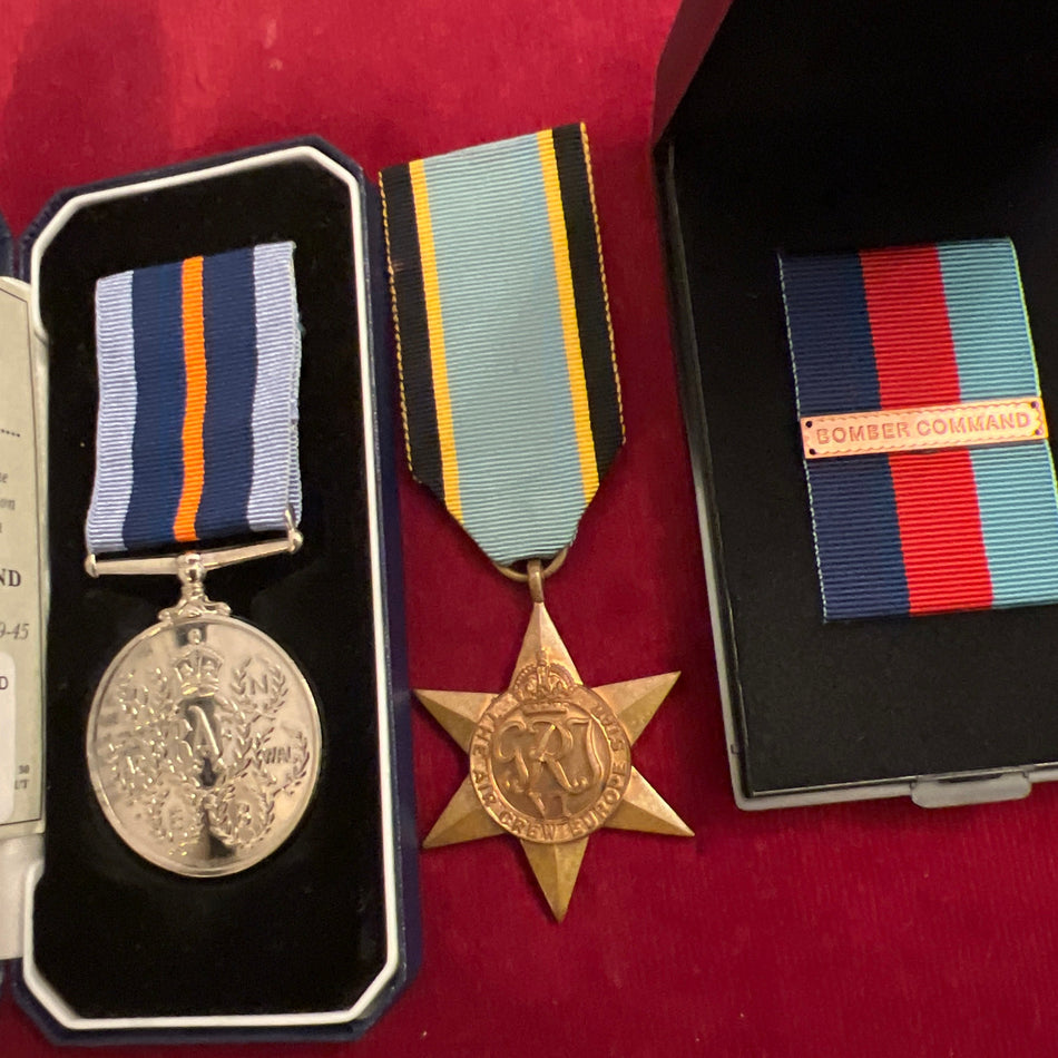 Group of 3 to 1852943 Sergeant V. C. Topham, 462 Squadron, RAF: Bomber Command Comemmorative Medal, Air Crew Europe Star & 1939-45 Star ribbon with Bomber Command clasp (missing medal)