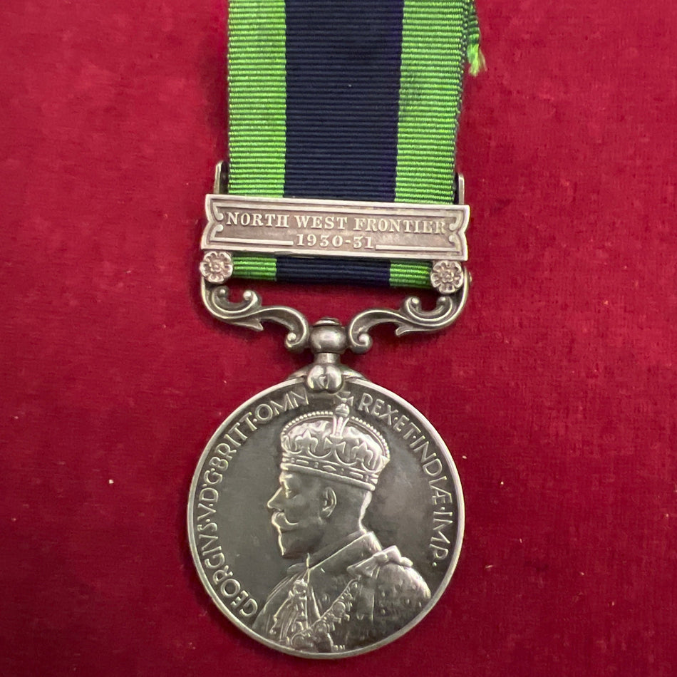 India General Service Medal, North West Frontier 1930-31 bar, to Sadhu Singh, Hodson's Horse