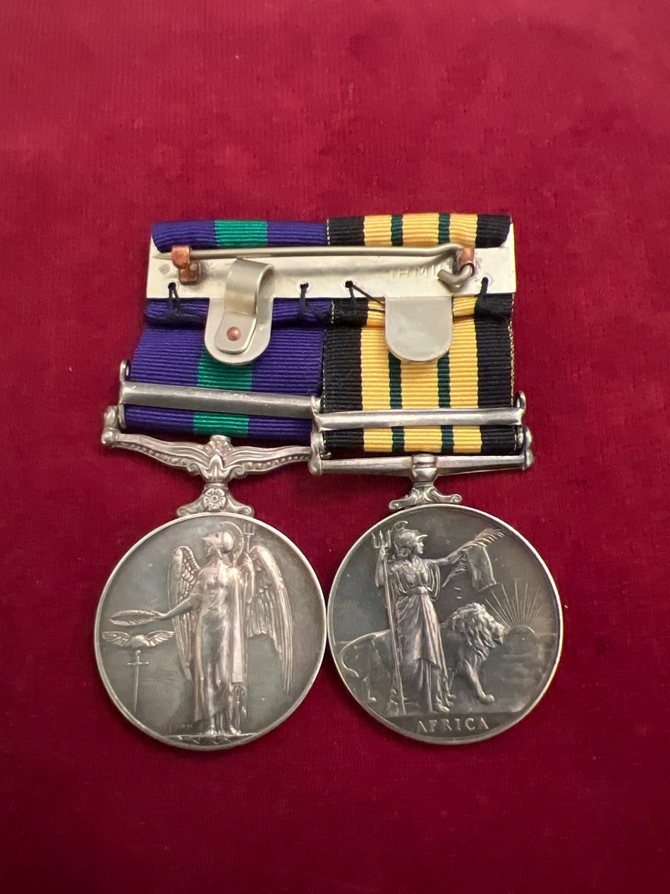 Africa General Service Medal, Kenya bar/ General Service Medal, Cyprus bar pair to 23180858 Private M. E. Gough, Gloucester Regiment