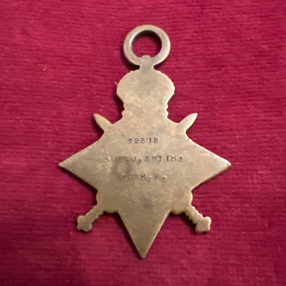 1914-15 Star to 12518 Pte. James Smith, 9th Yorkshire Regiment