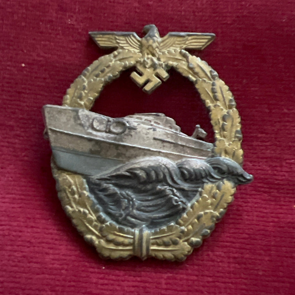 Nazi Germany, E-Boat Badge, 2nd pattern, marked Schwerin, Berlin, some wear, a good example of type