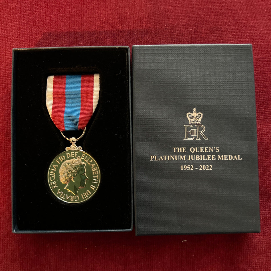 Queen Elizabeth II Platinum Jubilee Medal, 1952-2022, in box of issue