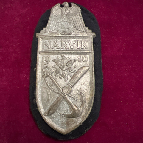 Nazi Germany, Narvik Shield, 1940, dark backing, a good example
