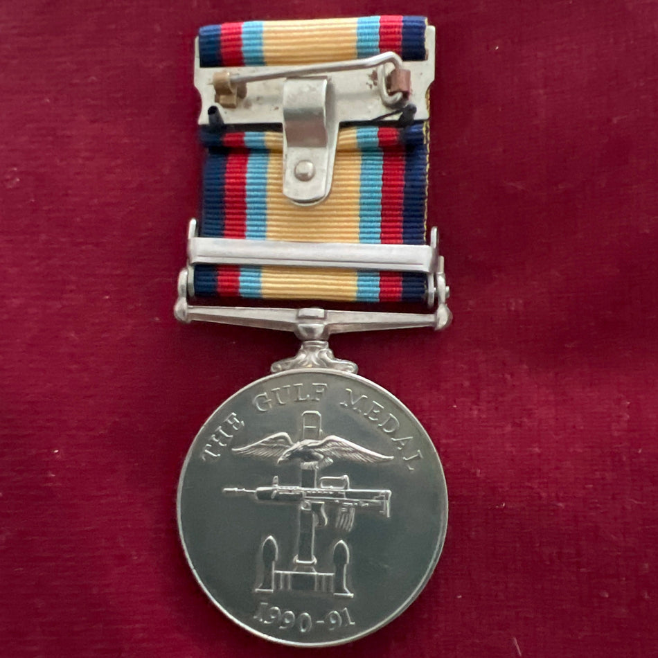 Gulf War Medal, 16 Jan-28 Feb 1991 clasp, to Plt. F. F. Ghebaru, Sp. Mil. Chr. 100, named to a Romanian, scarce