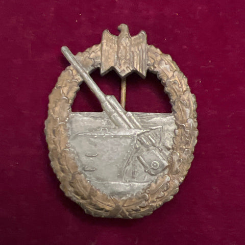 Nazi Germany, Coastal Artillery  Badge, unmarked, late war