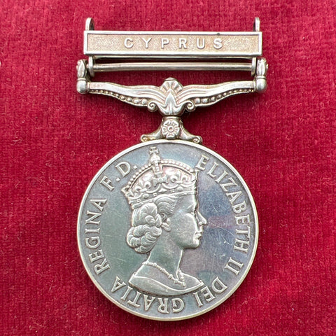 General Service Medal, Cyprus bar, to 22995212 Corporal A. R. Lambourn, Wiltshire Regiment