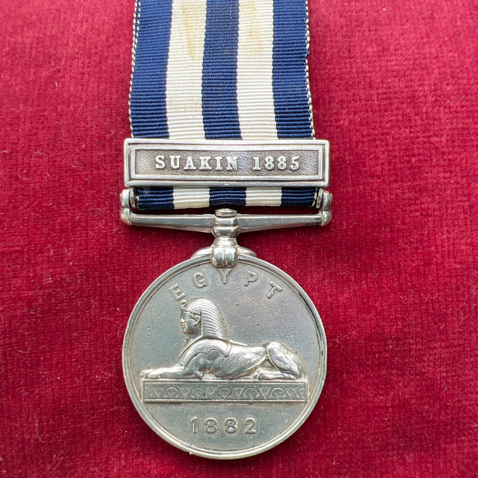 Egypt Medal 1882, Suakin 1885 bar, to 201 Private R. Wakefield, 1/ Shropshire Light Infantry