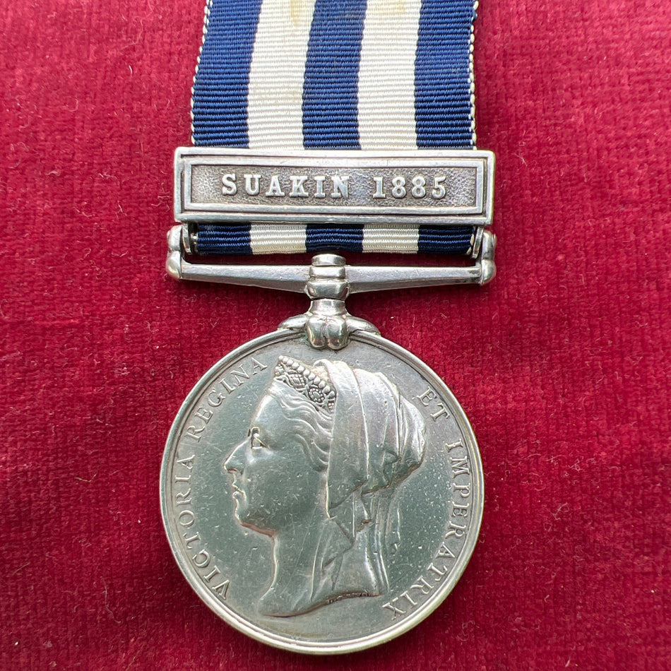 Egypt Medal 1882, Suakin 1885 bar, to 201 Private R. Wakefield, 1/ Shropshire Light Infantry