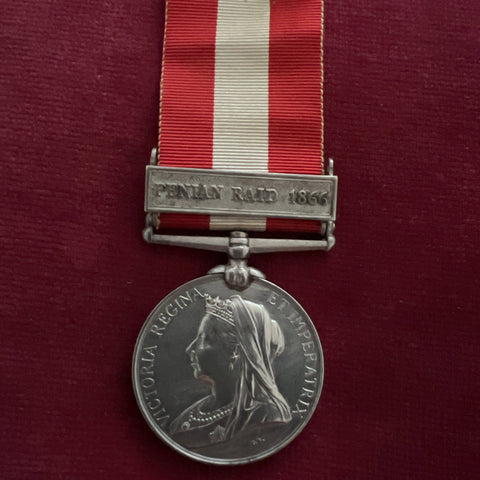 Canada General Service Medal, Fenian Raid 1866 bar, to Pte. R. Smyth, 2nd Cornwall Rifle Company