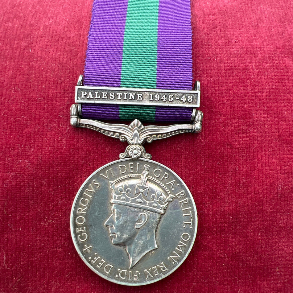 General Service Medal, Palestine 1945-48 bar, to Rifleman R. G. Roberts, King's Royal Rifle Corps