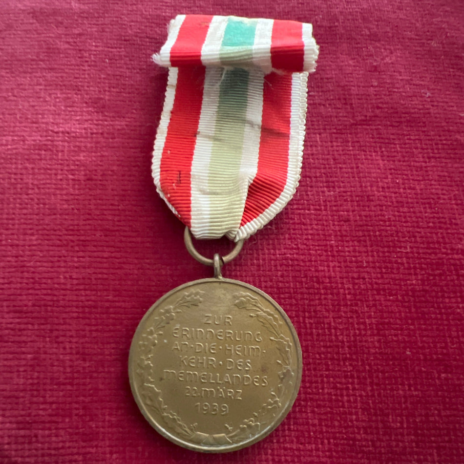 Nazi Germany, The Return of Memel Commemorative Medal, 1939, ribbon faded, scarce