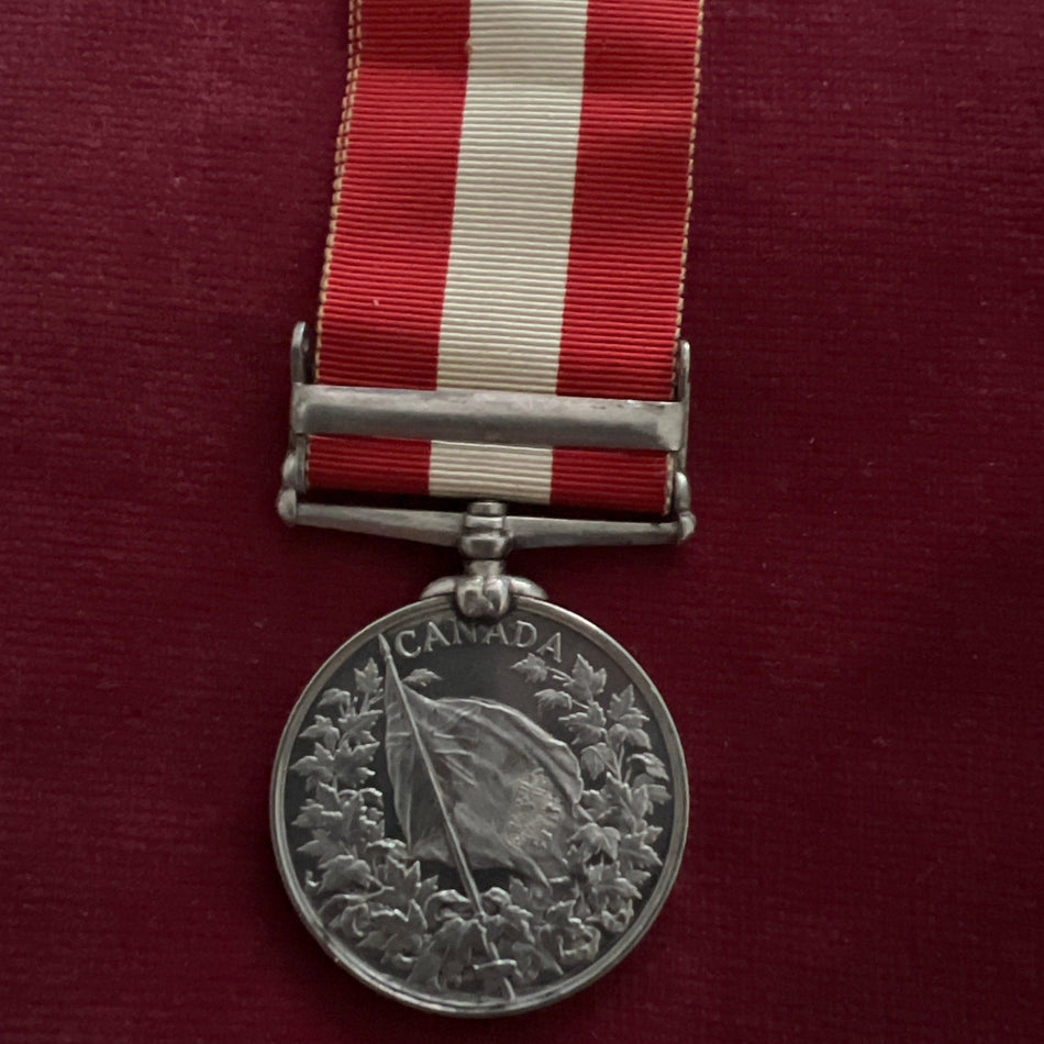 Canada General Service Medal, Fenian Raid 1866 bar, to Pte. R. Smyth, 2nd Cornwall Rifle Company