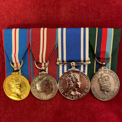 Interesting group of 4 to Captain B.S.J. Bedford, Royal Logistics Corps, later joined the police as a Constable: QEII Golden Jubilee Medal 2002, QEII Diamond Jubilee Medal 2012, Police Long Service and Good Conduct Medal & Volunteer Reserves Service Medal