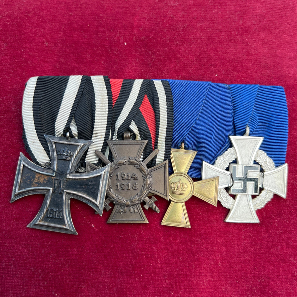 Germany, group of 4: Iron Cross 1914-18, Cross of honour, 25 Years Prussia Long Service Cross & 25 Years Faithful Service Cross