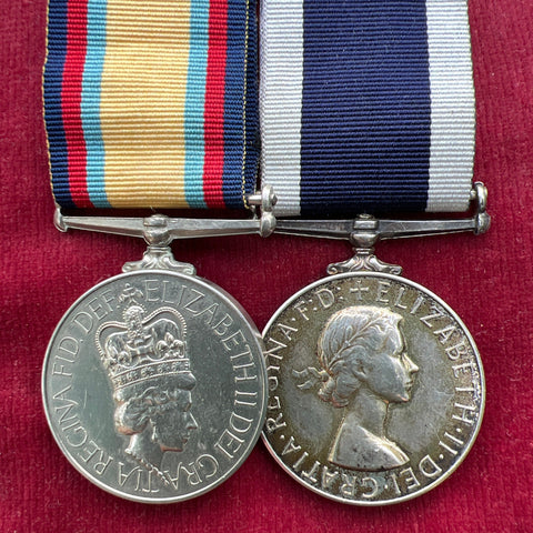 Gulf Medal/ Naval Long Service & Good Conduct Medal pair, to D.197648V ALS (M) M. Heatley, Royal Navy