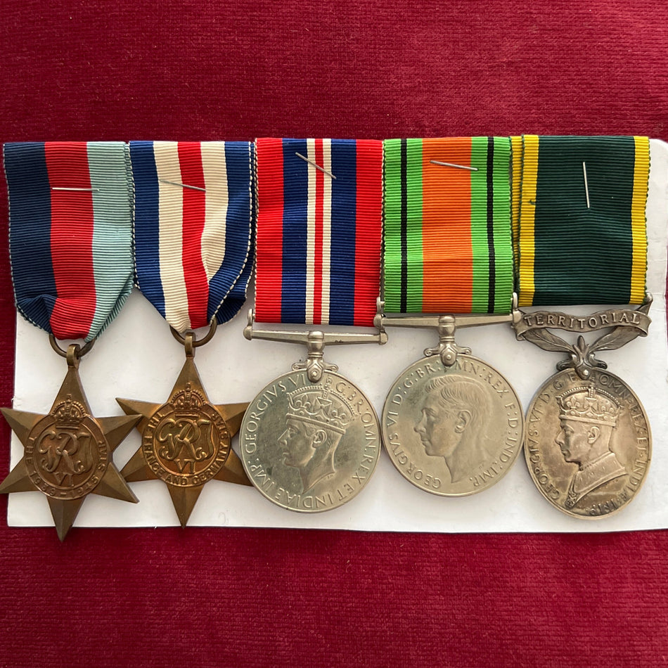 Group of 5 to 2080722 Bombardier John T. Kenney, 121 Light Anti-Aircraft, Royal Artillery (Leicester Regiment), includes Efficiency Medal (Territorial scroll bar), served Normandy 1944, see history