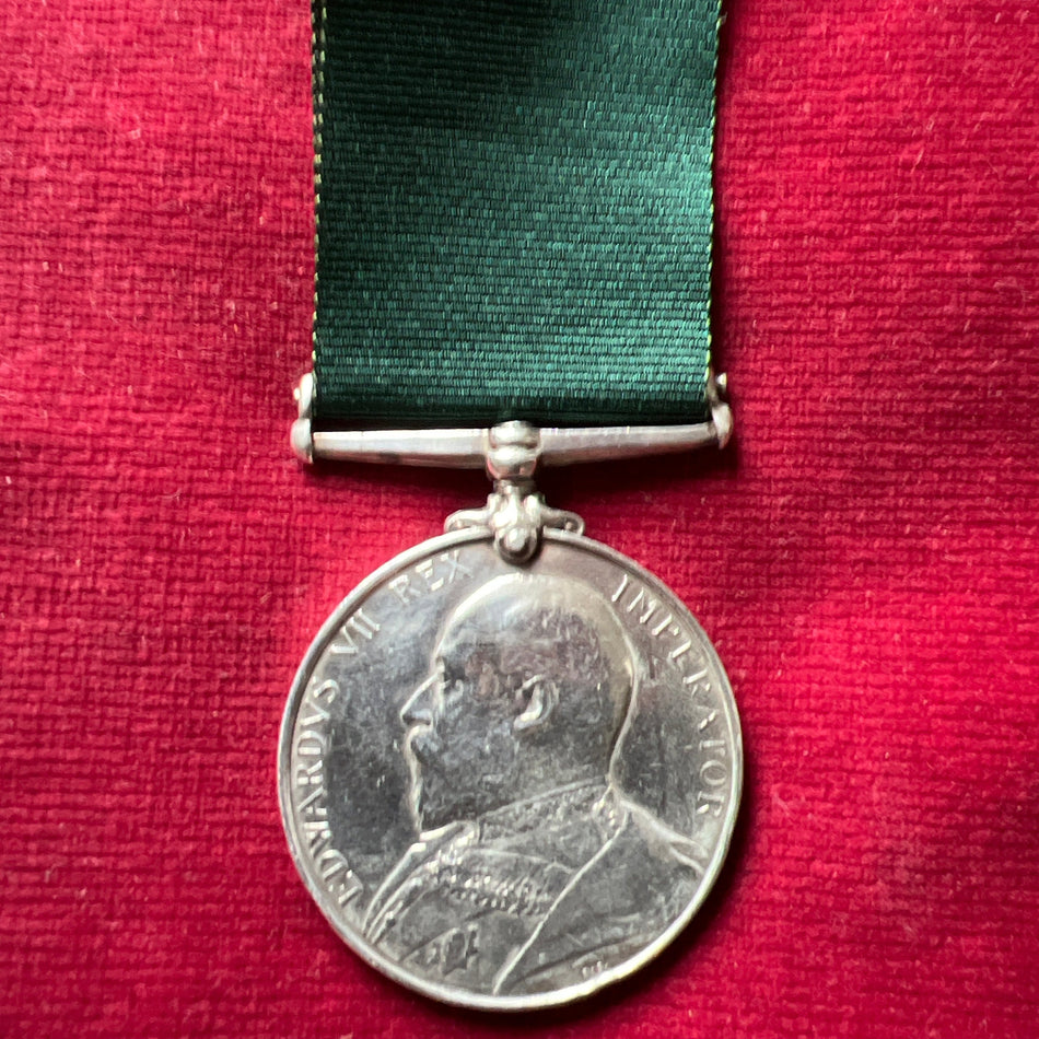 Volunteer Long Service Medal, Edward VII version, to Private S. Griffiths, 2 Loyal North Lancs.