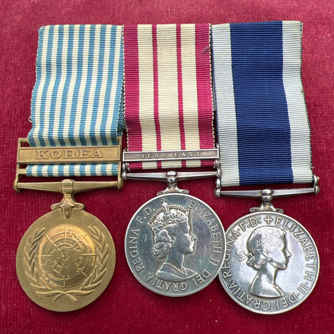 Group of 3 to JK 795558K G. Greenway, C.R.S., HMS Phoenicia, Royal Navy: United Nations/ General Service Medal, Near East bar/ Naval Long Service & Good Conduct Medal