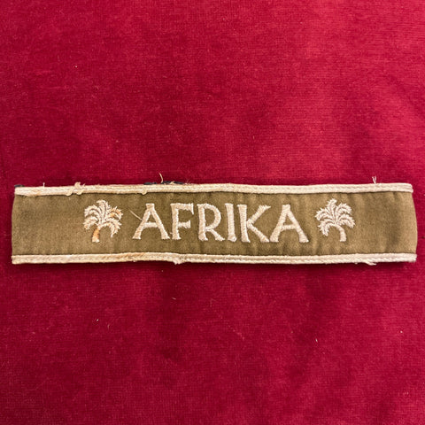 Nazi Germany, Afrika cuff title with palms, removed from uniform, scarce