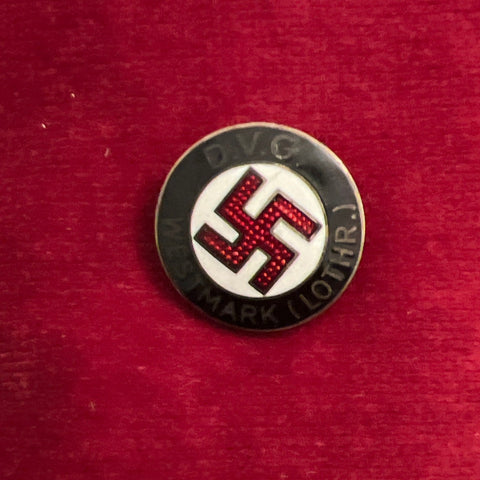 Nazi Germany, D.V.G Westmark (Lother.) party badge, scarce