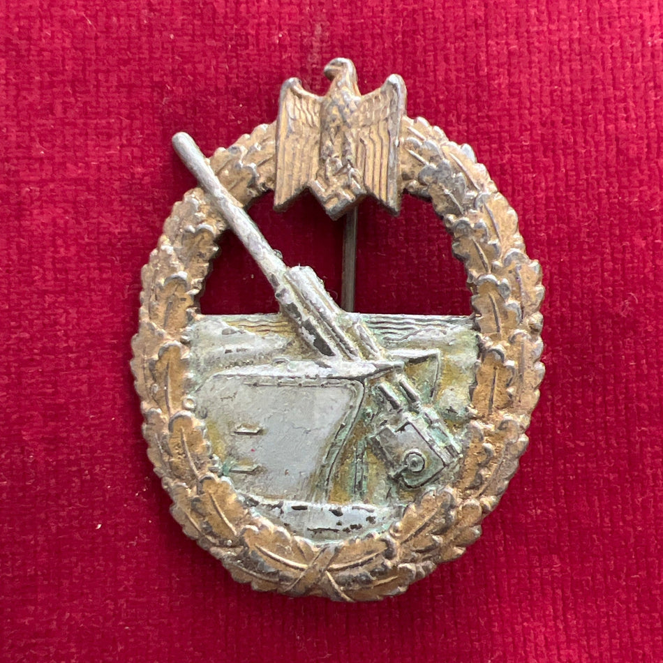 Nazi Germany, Coastal Artillery War Badge, late war, unmarked, some gilt to wreath