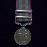 India Medal 1895-1902, 2 clasps: Tirah 1897-98 & Punjab Frontier 1897-98. Awarded to Multr Rangag C.Y.T. Dept. - BuyMilitaryMedals.com - 2