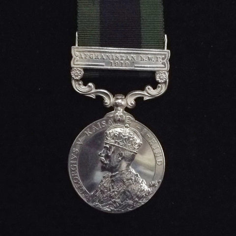 India General Service Medal (1908) 'Afghanistan N.W.F. 1919' clasp. Awarded to 635841 Gnr. Thomas Band, R.F.A., 1st Indian Divisional Ammo Column