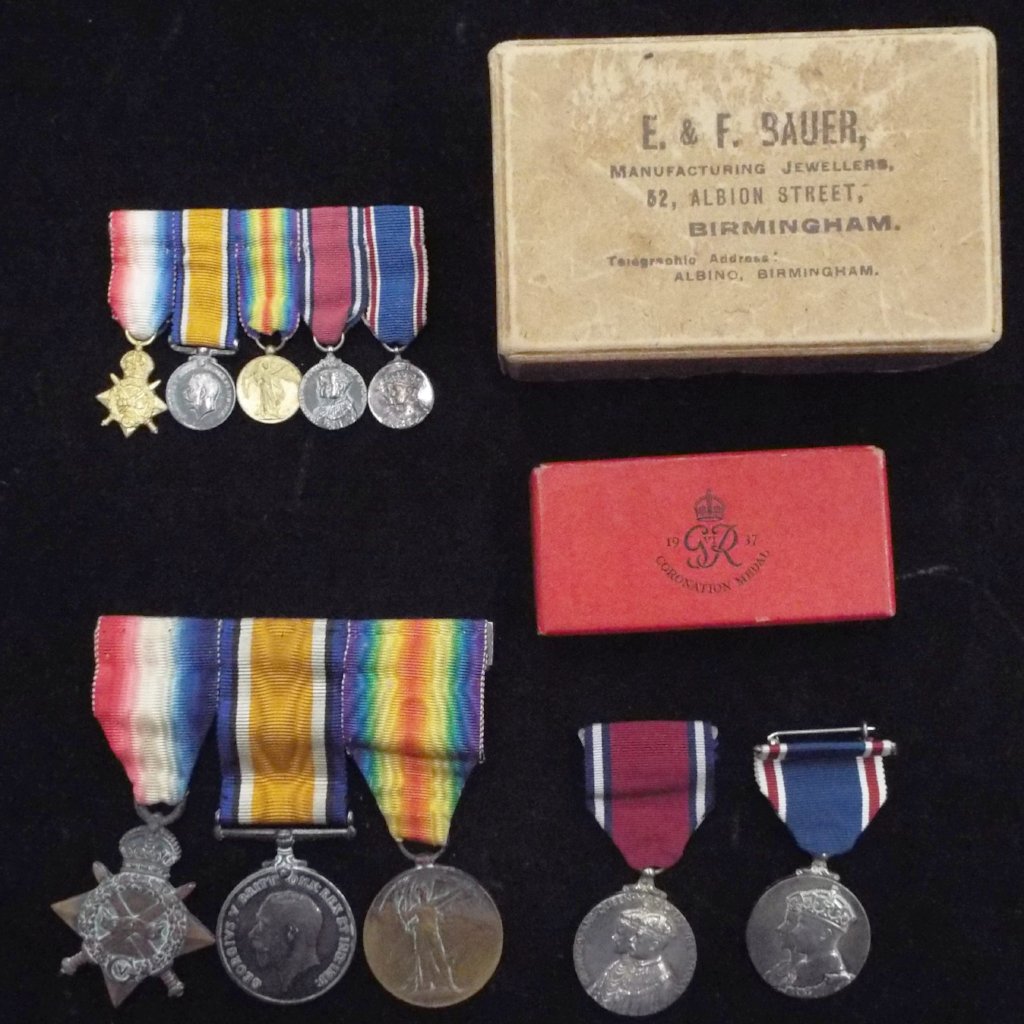 Group of 5 medals with miniatures to 2114 Pte. J. L. Harrison, 9th Bn., The (Lothian Regt.) Royal Scotts, R.E.