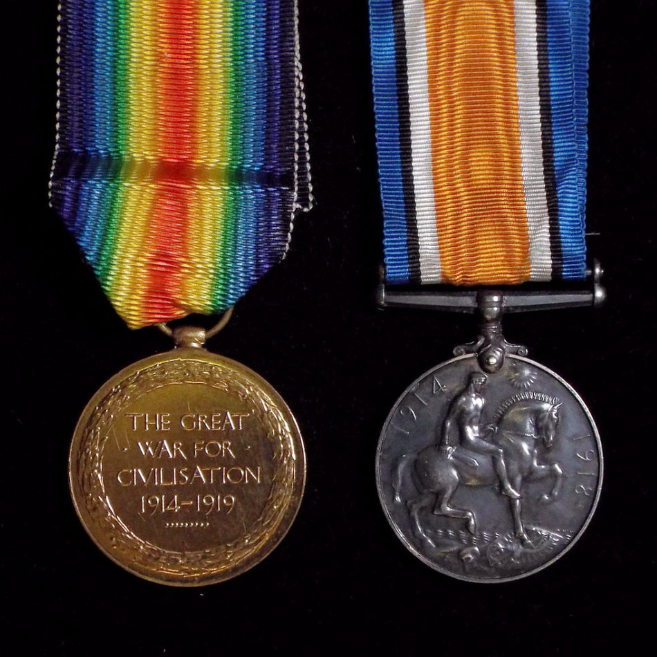 WW1 pair, 2/Lieut, Notts & Derby Regt. - BuyMilitaryMedals.com - 2