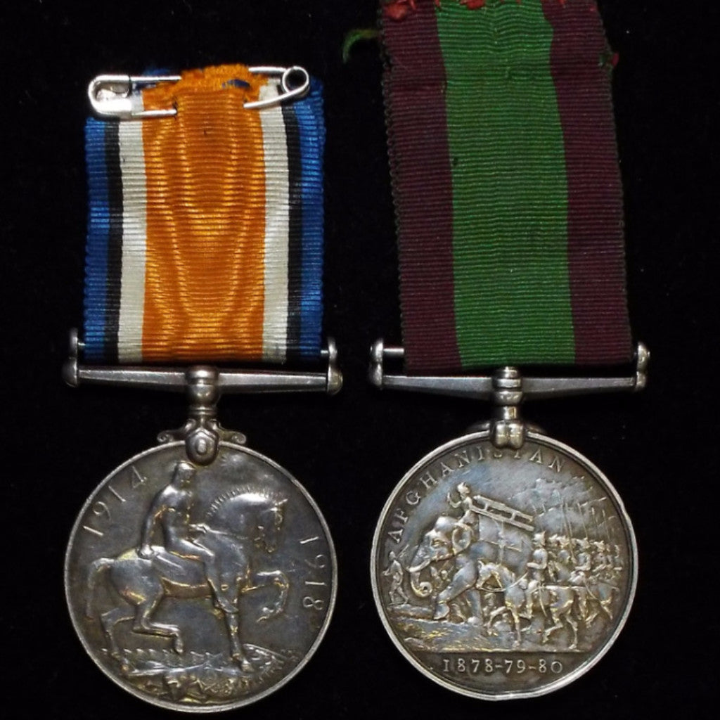 Afghanistan Medal 1878-80/ British War Medal 1914-20 pair. Awarded to Pte. C. Hammond, 15th Hussars - BuyMilitaryMedals.com - 2