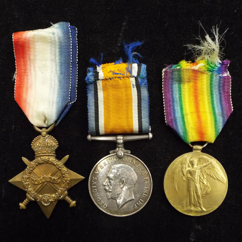 1914-15 Star trio to Pte. William D. Marlon, 2/East Surrey Regt. & M.G.C. Regular Army
