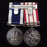 Naval General Service Medal (Near East clasp)/ Naval Long Service & Good Conduct Medal pair to P/JX 712912 R. A. Bowring, R.S. Royal Navy, H.M.S. President (L. TEL)