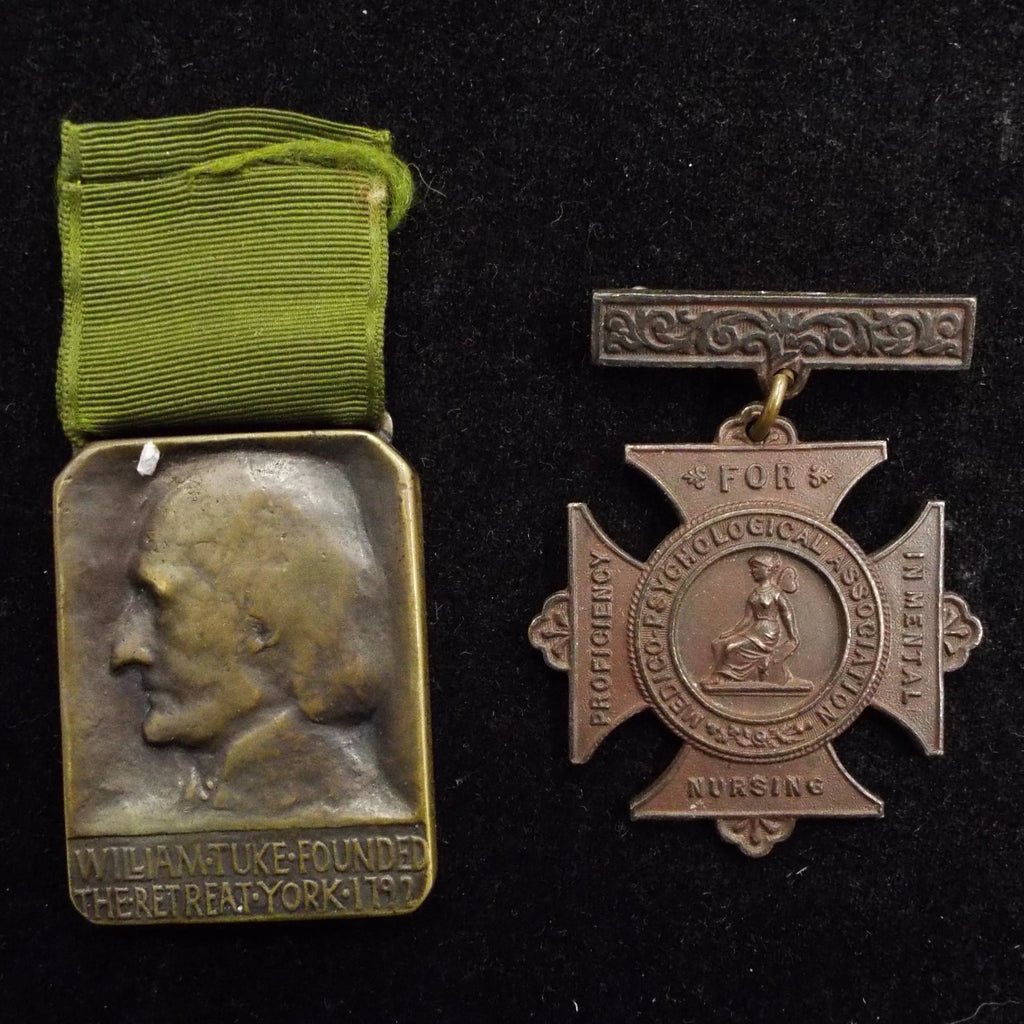 Pair of medals for Proficiency in Mental Nursing to Fred Hudson, 1887 (The Retreat Hospital)