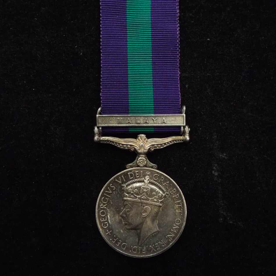 General Service Medal (Malaya clasp) to 16395 S.C. Abas Praya, F. of Malay Police