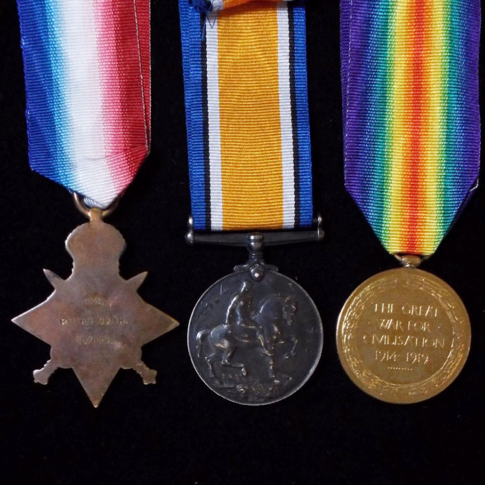 1914 Star trio to 9142 Pte. William F. Smith, 15th & 18th Hussars - BuyMilitaryMedals.com - 2