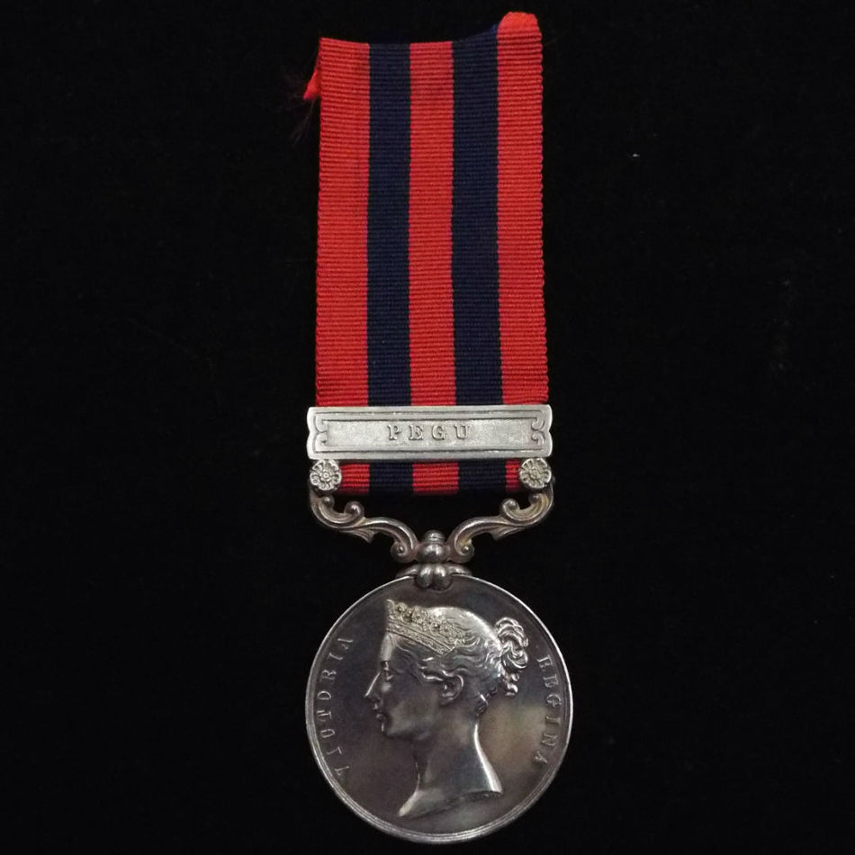 India General Service Medal 1854-95 (Pegu clasp) to David Davies, 51st Infantry Regiment, (K.O.Y.L.I.)