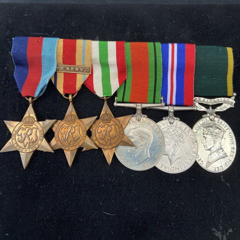 Group of 6 to Trooper J. H. Owen, 40th King's Royal Tank Regiment, named on Efficiency Medal, served North Africa, Italy & Greece, court-martialed 1946, with history