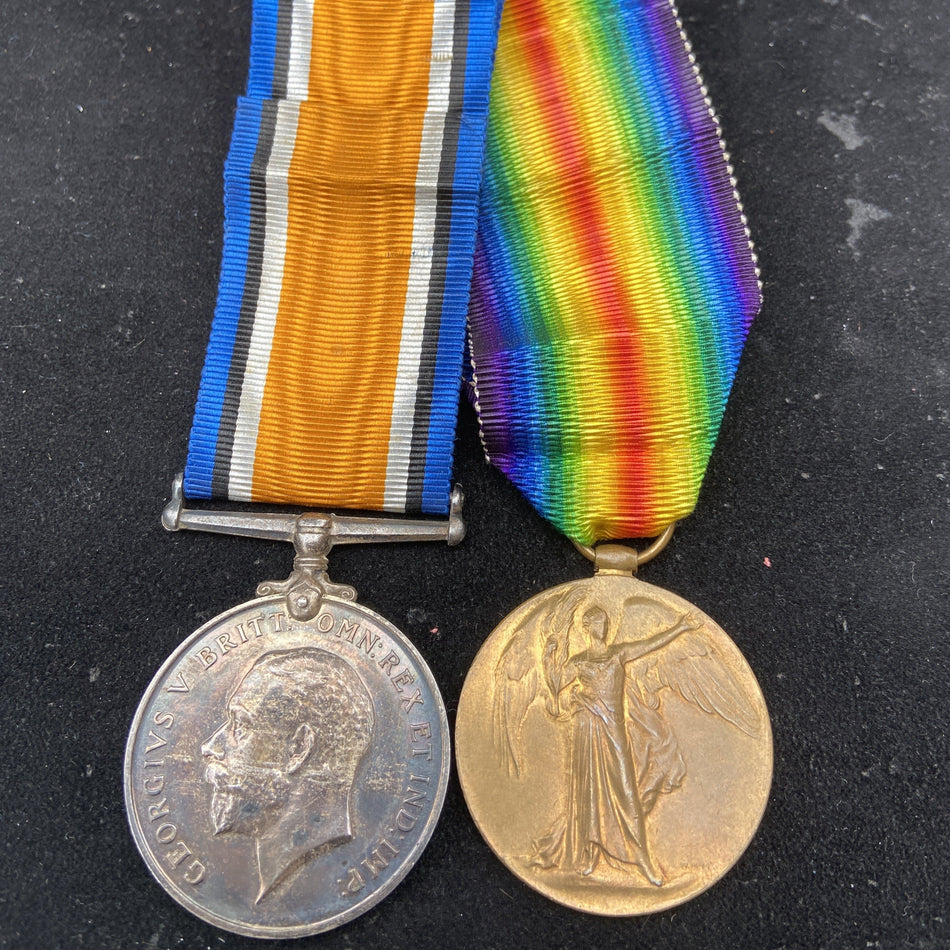 WW1 pair to 66291 John Gordon Melville, 26 Bat., Royal Fusiliers, died 1/8/17, from Richmond, Surrey