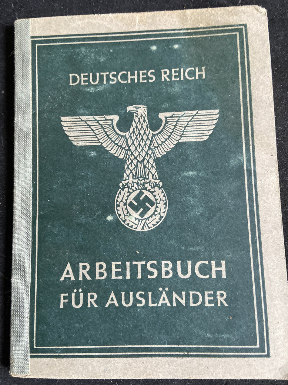 Nazi Germany, Arbeitsbuch für Ausländer, Labour Book for Foreigners, to a Polish man, with photo