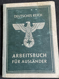 Nazi Germany, Arbeitsbuch für Ausländer, Labour Book for Foreigners, to a Polish man, with photo