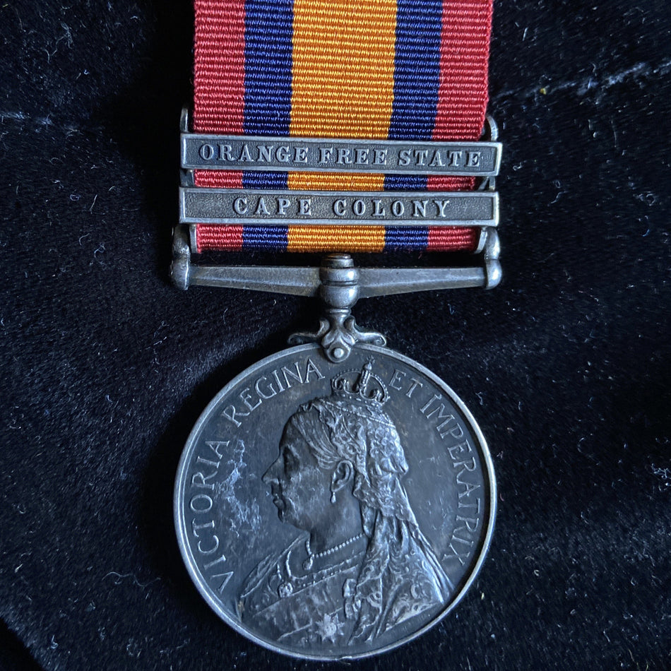 Queen's South Africa Medal, 2 bars: Orange Free State & Cape Colony, to 5318 Pte. J. Walsh, 9 Battalion, Mounted Infantry, 2nd Loyal North Lancashire Regiment