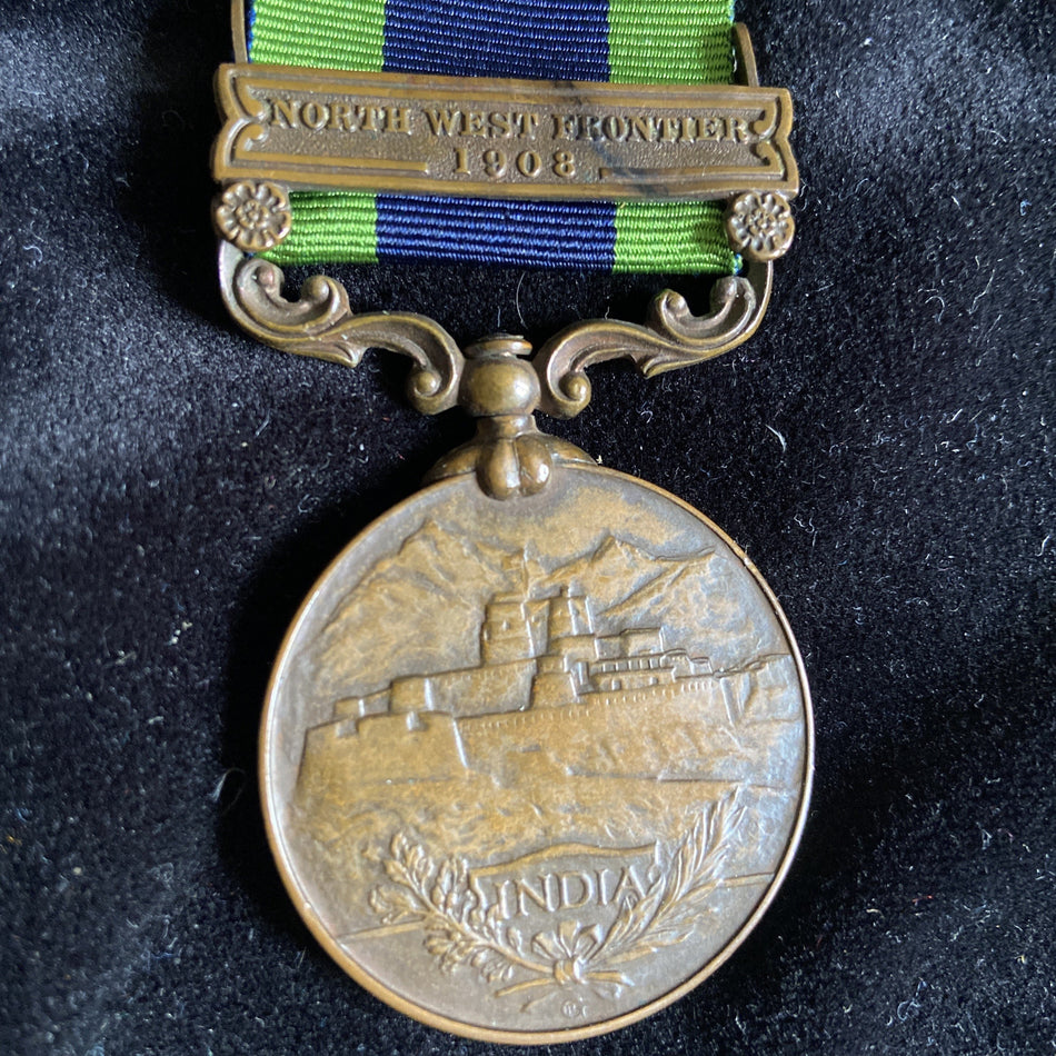 India General Service Medal, North West Frontier 1908 bar, to Bearer Mohammed Khan, 1st Munster Fusiliers