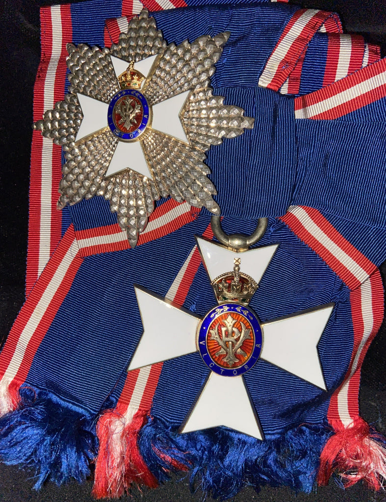 Star and riband of a Knight Grand Cross of the Royal Victorian Order, numbered '404' on the reverse of both items